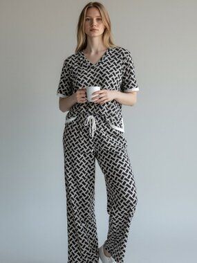 Mintreus Geometric Print 2-Piece Loungewear Set - Size M
